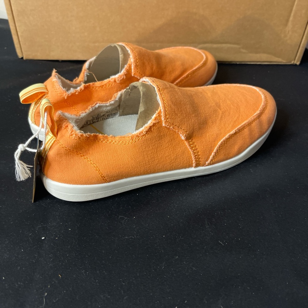 Vionic Bright Orange Canvas Slip-Ons